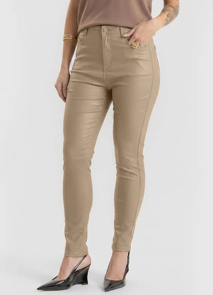 Dianna - Calça Feminina Resinada Skinny Marrom - DIANNA