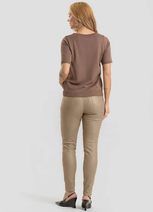 Dianna - Calça Feminina Resinada Skinny Marrom - DIANNA