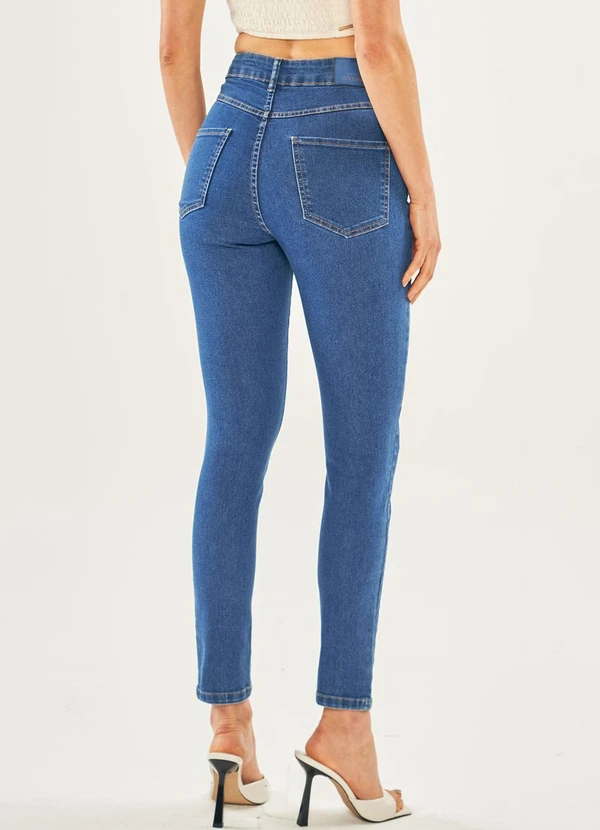 Doce Trama - Calça Flora em Jeans com Elastano Azul 2