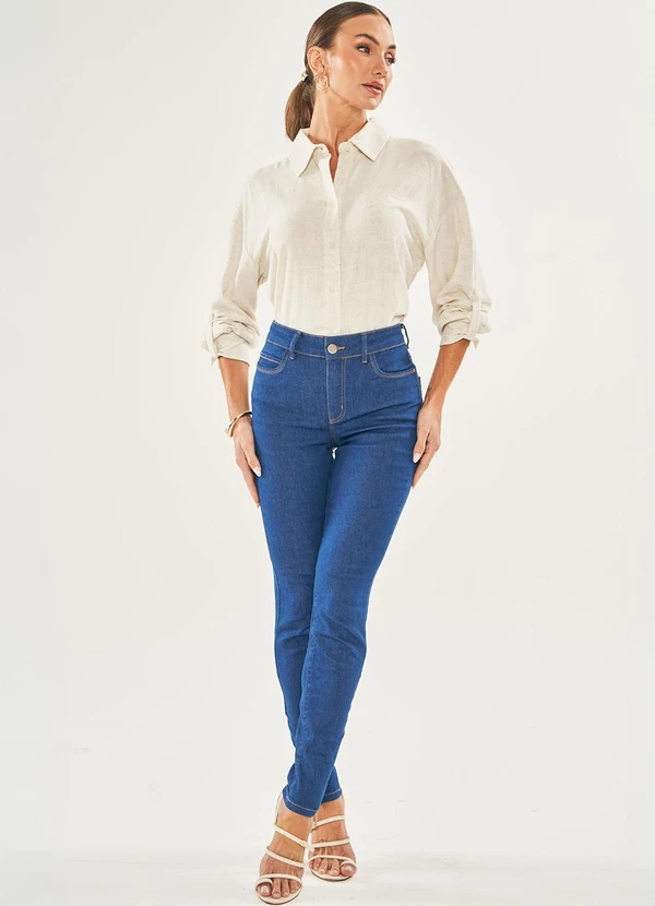 Doce Trama - Calça Iris em Jeans com Elastano Azul 3