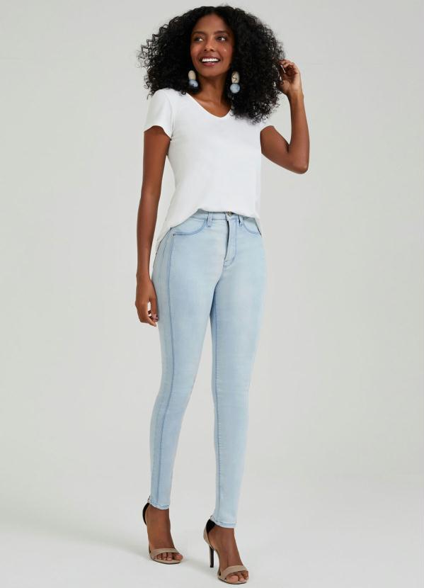 Lunender - Calça Jeans com Elastano Azul 3