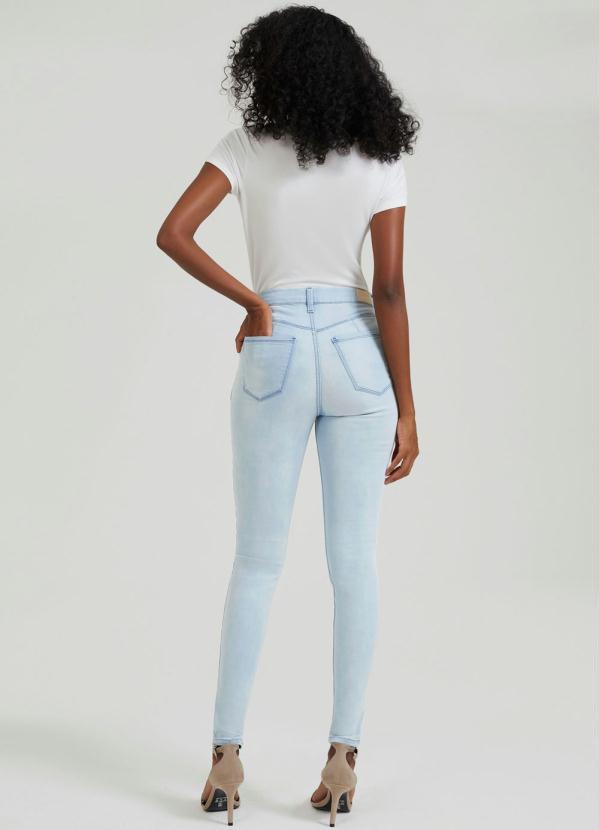 Lunender - Calça Jeans com Elastano Azul 4