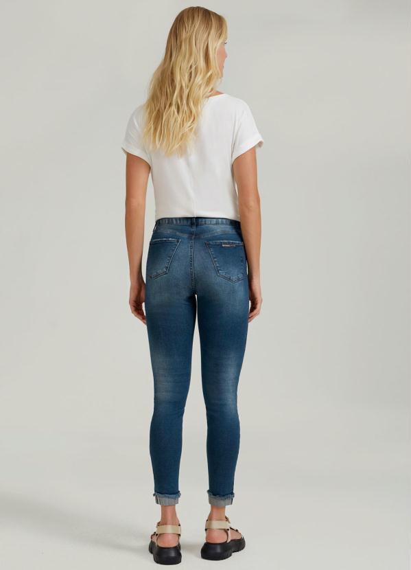 Lunender - Calça Jeans com Elastano Azul 4