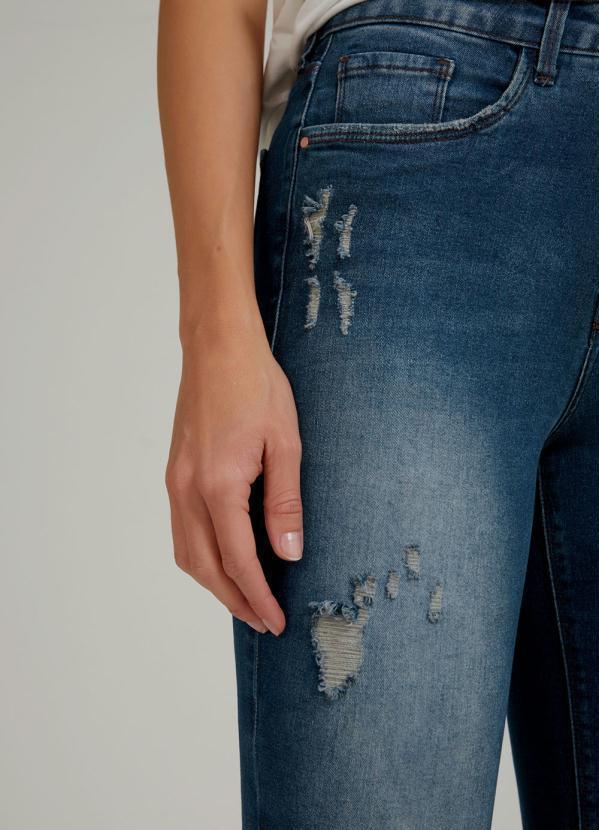 Lunender - Calça Jeans com Elastano Azul 5