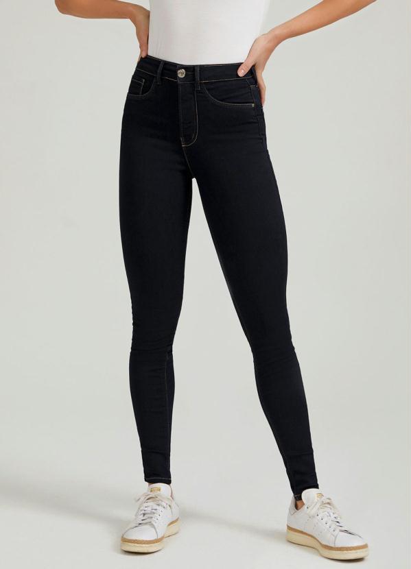 Lunender - Calça Jeans com Elastano Azul