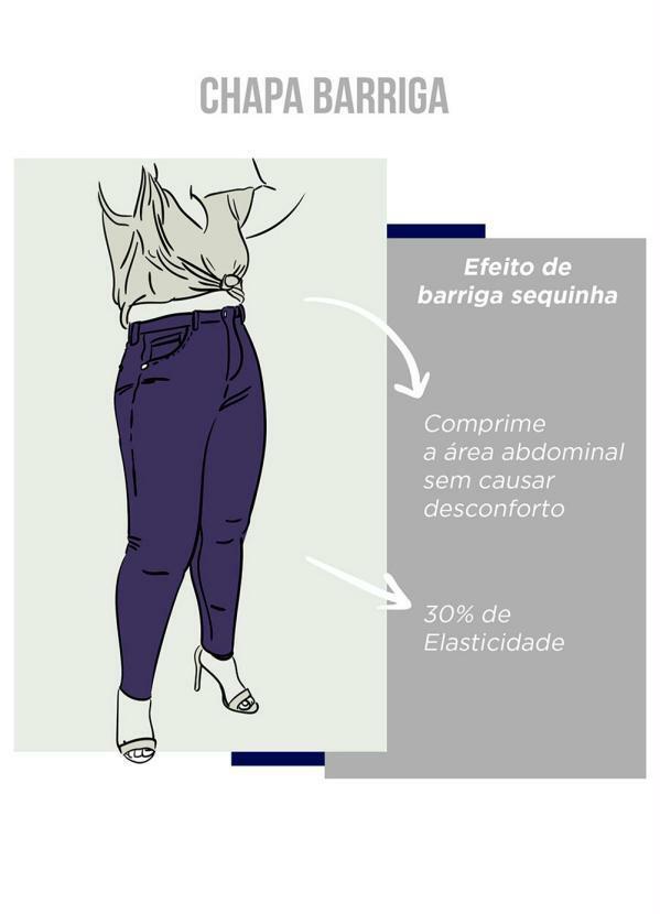Lunender - Calça Jeans com Elastano Azul 7