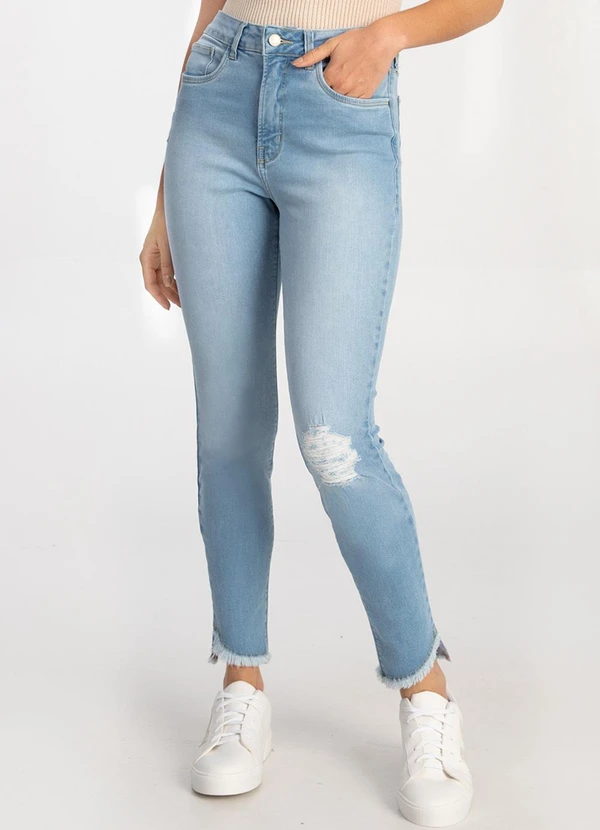Calça Skinny Look Com Bota Cano Alto E CalÇa Jeans Calça Jeans