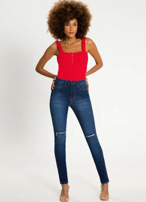 Lunender - Calça Jeans Skinny Escultural  Azul 3
