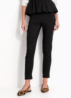 Quintess - Calça Preto em Bengaline Estruturado - QUINTESS