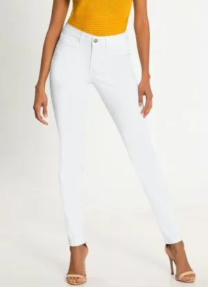 Lunender - Calça Sarja com Elastano Branco - LUNENDER