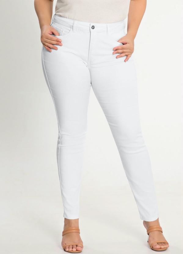 Lunender - Calça Sarja com Elastano Branco 3