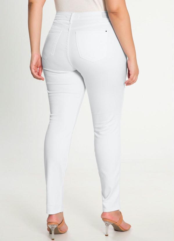 Lunender - Calça Sarja com Elastano Branco 4