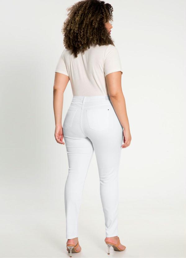 Lunender - Calça Sarja com Elastano Branco 6