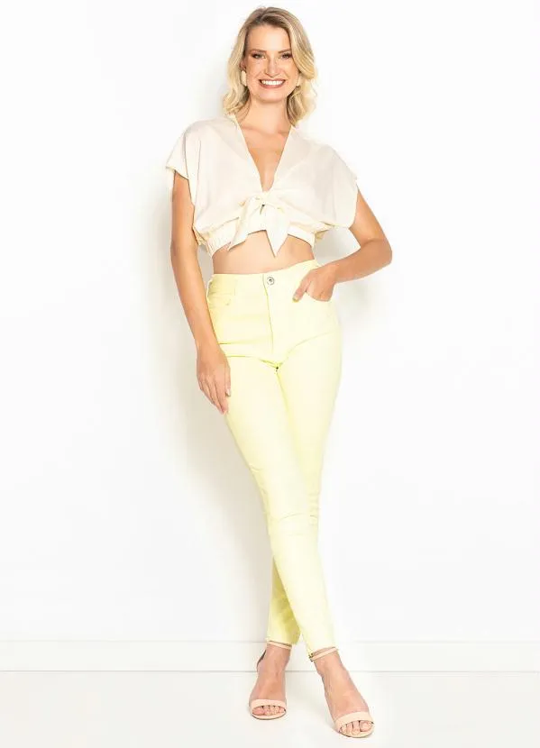 Colcci - Calça Skinny de Sarja Amarela 6