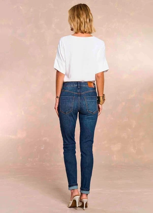 Doce Trama - Calça Skinny Íris Soft Garden em Denim Azul - DOCE TRAMA