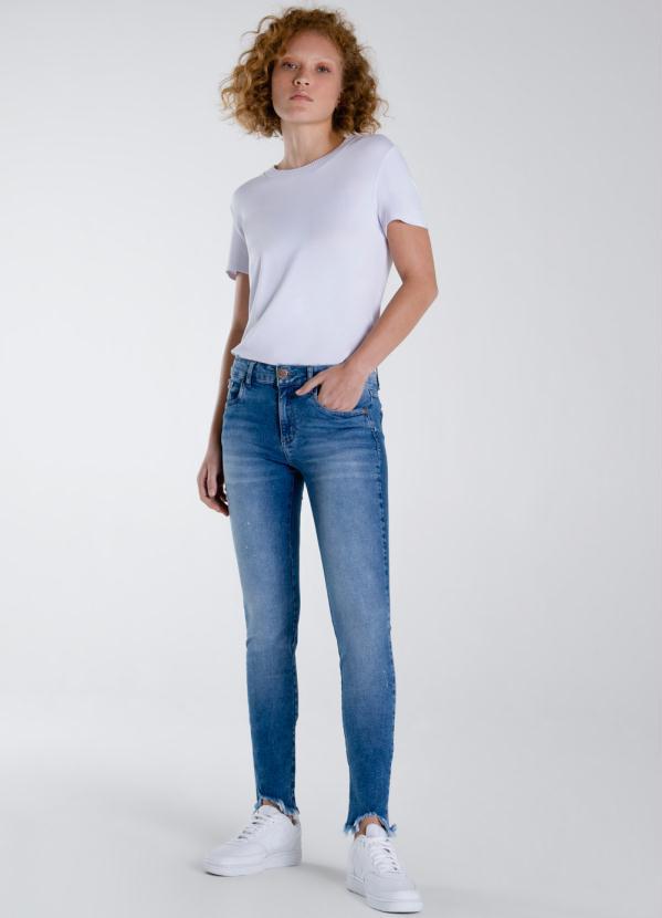 Enfim - Calça Skinny Jeans Cintura Baixa Azul 2