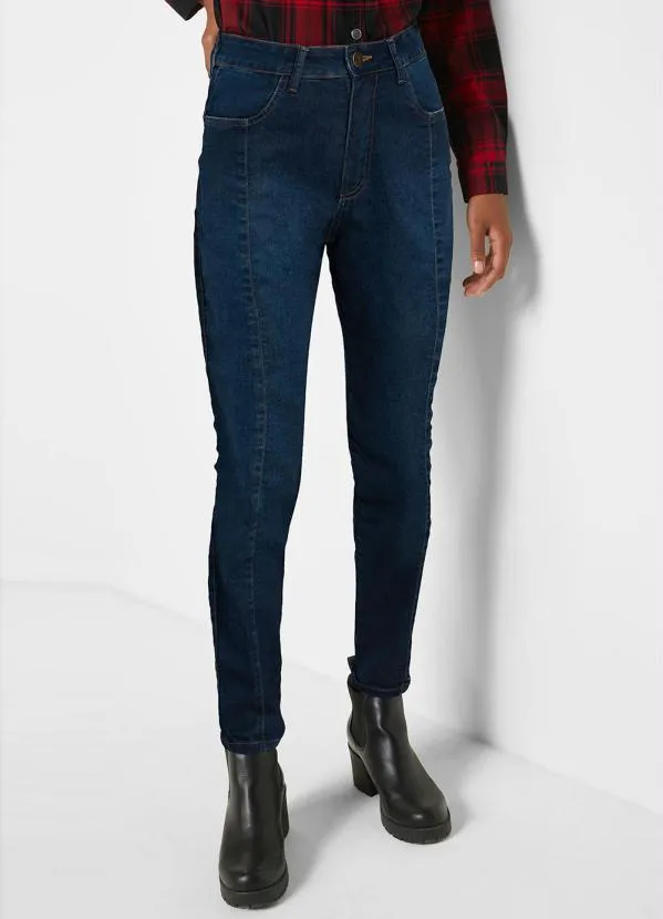 bonprix - Calça Skinny Jeans Escuro