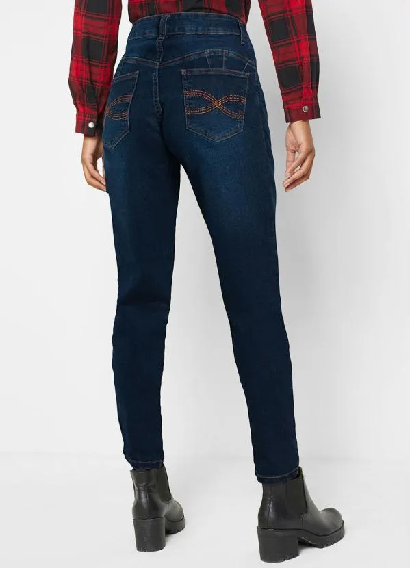 bonprix - Calça Skinny Jeans Escuro 2