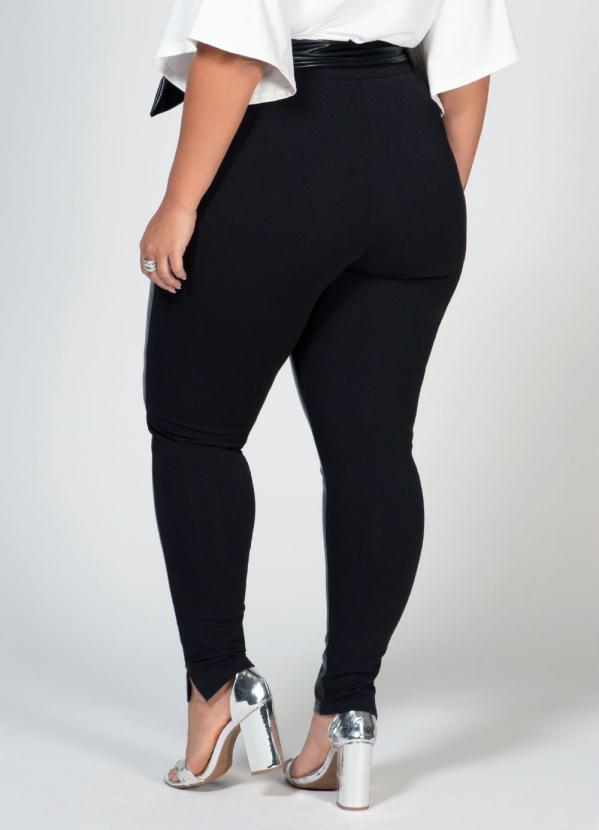 Quintess - Calça Skinny Preta com Detalhes em Sintético 8