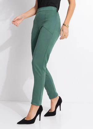 Quintess - Calça Verde em Malha Suede - QUINTESS