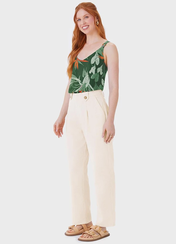 Malwee - Calça Alfaiaria em Viscolinho Off White 2