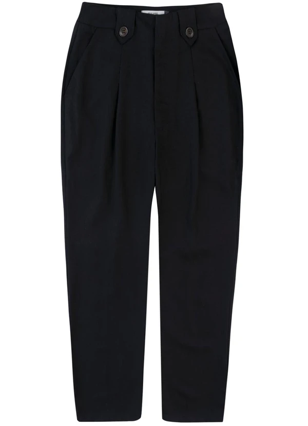 Malwee - Calça Alfaiaria em Viscolinho Preto