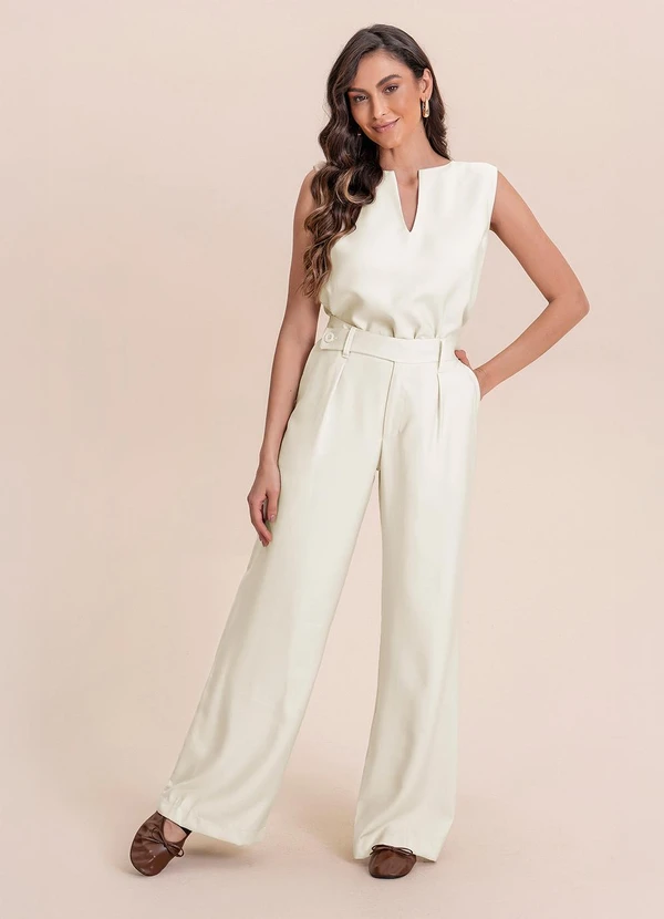 Angel - Calça Alfaiataria Bege