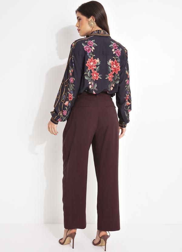 Farm - Calça Alfaiataria Botões Marrom 4