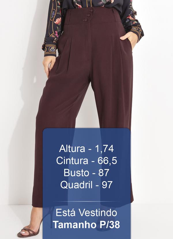 Farm - Calça Alfaiataria Botões Marrom 5