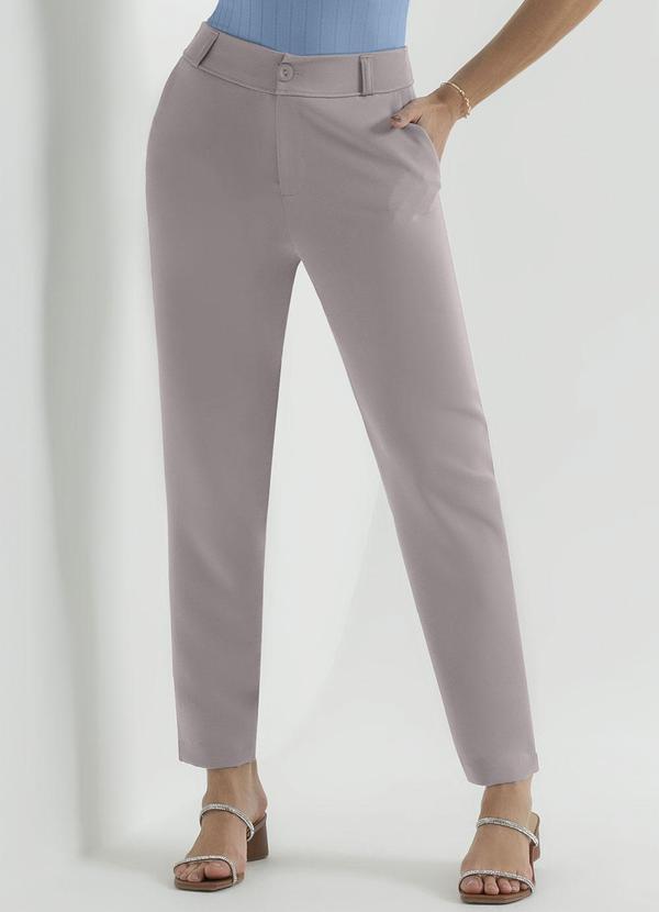 Cativa - Calça Alfaiataria Cintura Alta Cinza