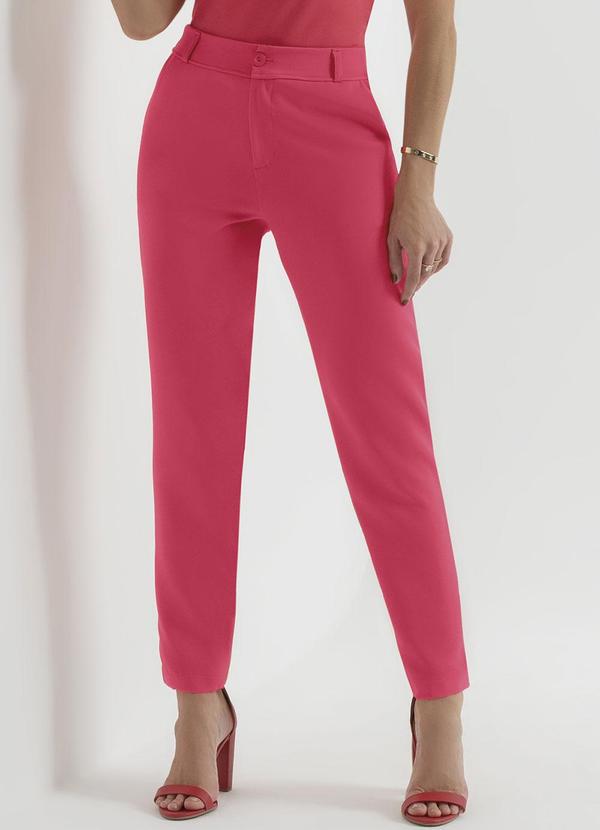 Cativa - Calça Alfaiataria Cintura Alta Vermelho