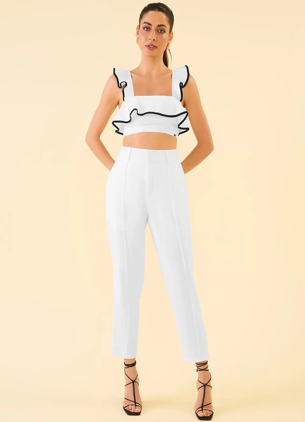 Angel - Calça Alfaiataria Clássica Branco 3