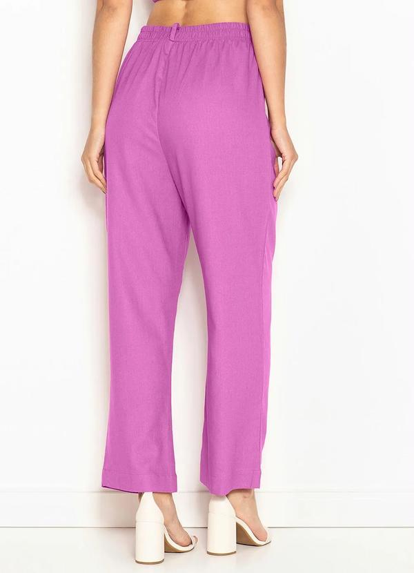 Farm - Calça Alfaiataria de Linho Roxo 2
