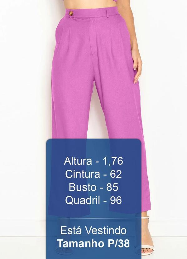 Farm - Calça Alfaiataria de Linho Roxo 5
