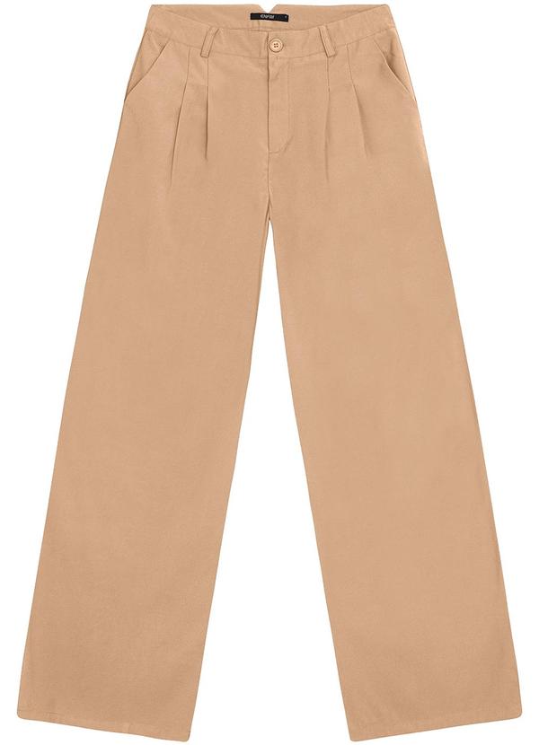 Enfim - Calça Alfaiataria em Liocel com Pregas Bege 4