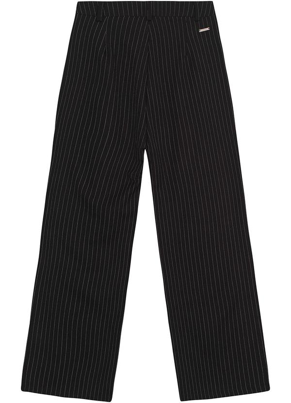 Enfim - Calça Alfaiataria em Risca de Giz Preto 5