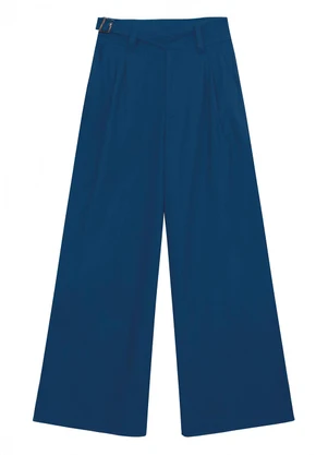Malwee - Calça Alfaiataria em Viscolinho Azul Escuro - MALWEE