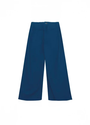 Malwee - Calça Alfaiataria em Viscolinho Azul Escuro - MALWEE