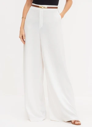 Principessa - Calça Alfaiataria Pantalona Off White Paola - PRINCIPESSA