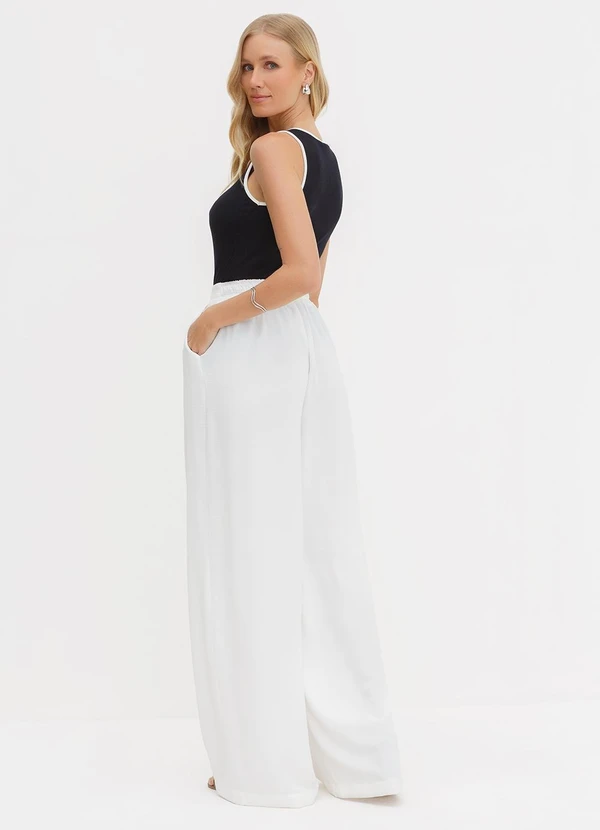 Principessa - Calça Alfaiataria Pantalona Off White Paola 4