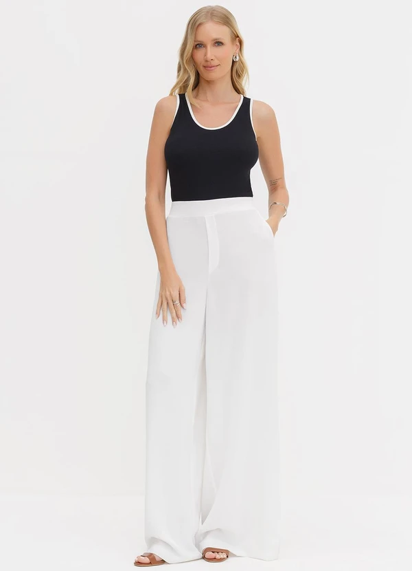 Principessa - Calça Alfaiataria Pantalona Off White Paola 6
