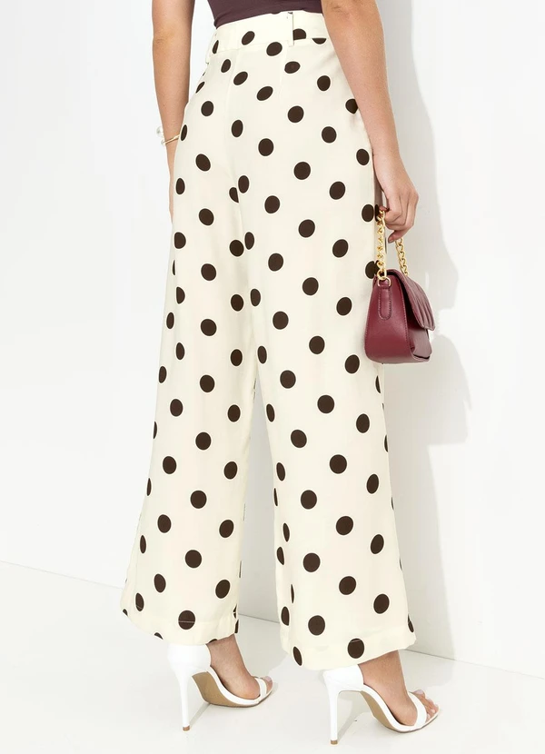 Farm - Calça Alfaiataria Poá Bege 2