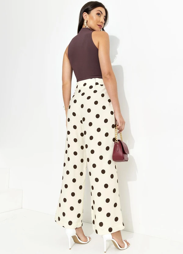 Farm - Calça Alfaiataria Poá Bege 4