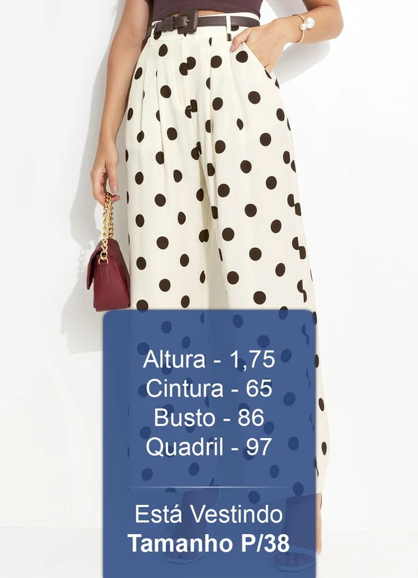 Farm - Calça Alfaiataria Poá Bege 5