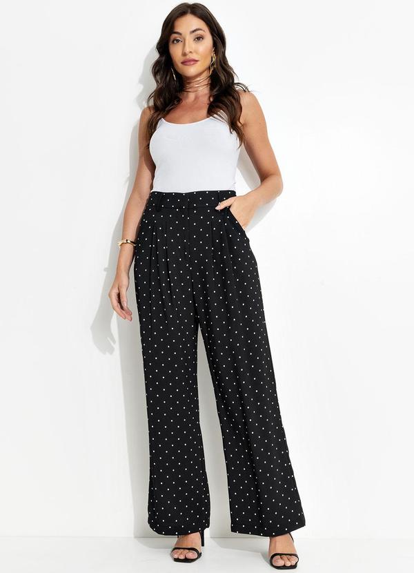 Farm - Calça Alfaiataria Poá Preto 3