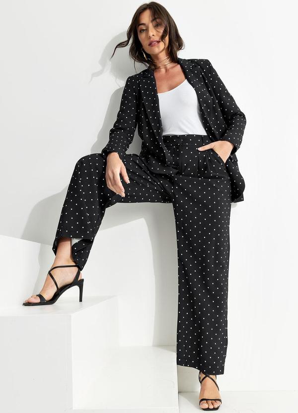 Farm - Calça Alfaiataria Poá Preto 10