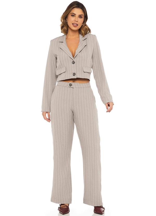 Rafree - Calça Alfaiataria Risca de Giz Cinza 3