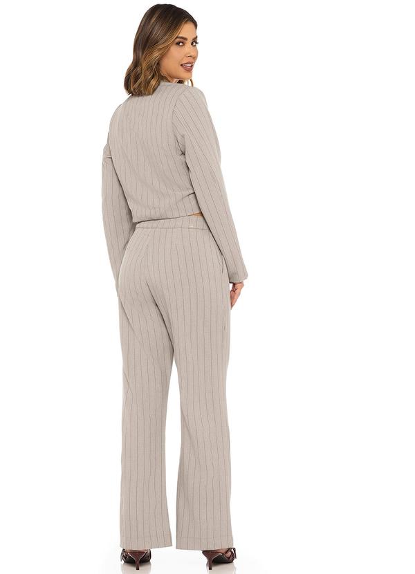 Rafree - Calça Alfaiataria Risca de Giz Cinza 4