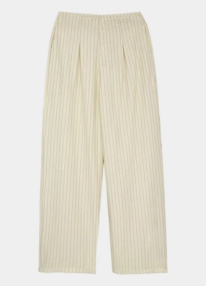 Enfim - Calça  Alfaiataria Risca de Giz Off White - ENFIM