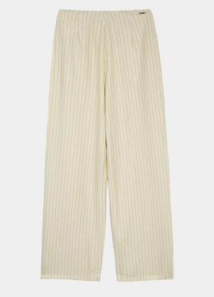 Enfim - Calça  Alfaiataria Risca de Giz Off White - ENFIM